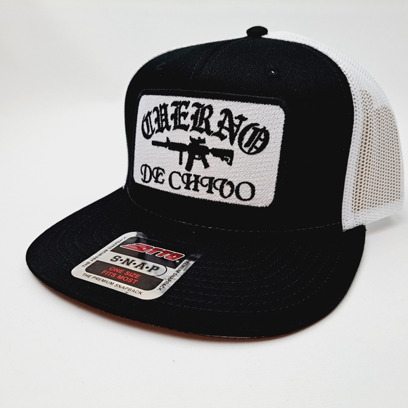 Cuerno De Chivo Patch Flat Bill Mesh Trucker Snapback Hat Cap - Picture 2 of 4